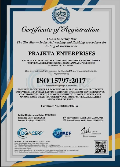 ISO 15797 2017 industrial washing certification